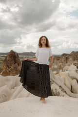 Fine Linen Skirt - in Thin Black Stripe