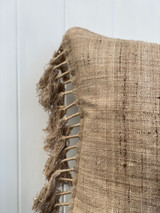 Tussar Wild Silk Cushion Cover Knotted Fringes - Natural 40 x 60 cm