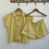 Yellow Check Short PJ Set