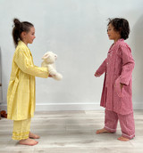 Yellow Check Child Dressing Gown (Pack of 4)