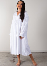 Alexandria Long Sleeves White Nightdress