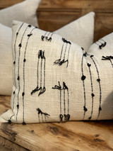Aryan Handwoven Cotton Cushion Cover Black Jacquard