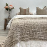 Throw-Natural- Dallas Heavy Handloomed 100% Linen (2 Sizes)