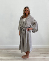 Bria Robe Grey & White