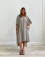 Erika Oversized Kaftan - Blue Horizon Stripe