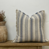 Erika Cushion Cover with Fringe Blue Horizon Stripe 50x0cm