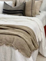Briar Throw with Frayed Edges - Natural