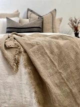 Briar Throw with Frayed Edges - Natural