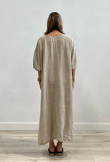 Joyce Elasticated Sleeves Kaftan Natural 