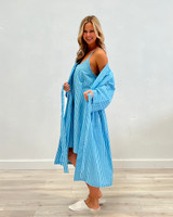 Turquoise Check Dressing Gown