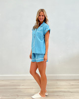 Turquoise Check  Short PJ Set