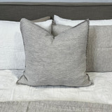 Grey Pinstripe Cushion Cover With Flange