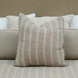 Angaston Handloomed Linen Bedcover White Stripe  260x300cm