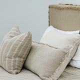 Angaston Handloomed Linen Bedcover White Stripe  260x300cm