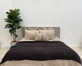 Clover Linen Throw Charcoal 130 x 190 cm