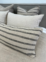 Angaston Handloomed Cushion Cover Black Stripe 40 x 120 cm