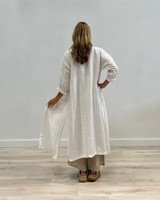 Audrey Long Linen Cardigan White