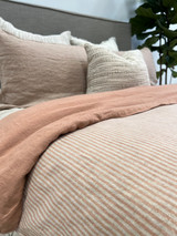 Noemi Reversible Quilt Cover Sandstone Stripe