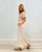 Bella Wide Legged Pants Natural Stripes