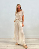 Bella Wide Legged Pants Natural Stripes