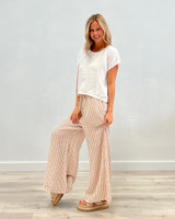 Noemi Wide Legged Pants Rust Stripes 