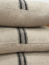 Puro Lino Cushion Cover Charcoal Stripes 40x60cm