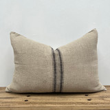 Puro Lino Cushion Cover Charcoal Stripes 40x60cm
