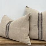 Puro Lino Cushion Cover Charcoal Stripes 60x60cm