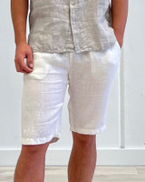 Mark Linen Shorts White