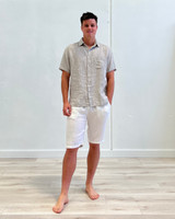 Mark Linen Shorts White