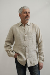 Mark Long Sleeve Linen Shirt Natural