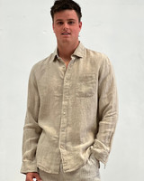 Mark Long Sleeve Linen Shirt Natural
