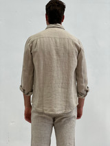 Mark Long Sleeve Linen Shirt Natural