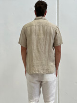 Mark Short Sleeve Linen Shirt Natural