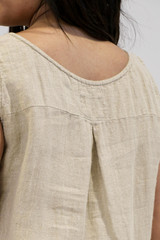 Mercy Mesh Hem Top Natural with Black Hem