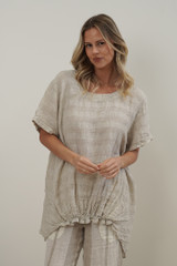 Helene Oversized Top Natural Combo