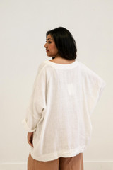 Lia Oversized Top with Sleeves White