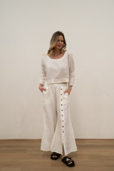 Elena Crop Top White
