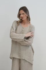 Cecilia Buttoned Top Natural