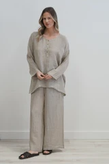 Cecilia Buttoned Top Natural