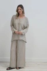 Cecilia Buttoned Top Natural