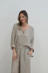 Cecilia Buttoned Top Natural