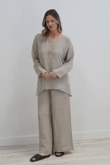 Cecilia Buttoned Top Natural