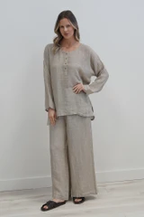 Cecilia Buttoned Top Natural