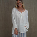 Cecilia Buttoned Top Ivory