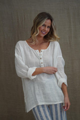 Cecilia Buttoned Top Ivory