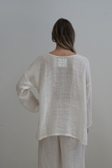 Cecilia Buttoned Top Cloud White