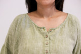 Cecilia Buttoned Top Chambray Green