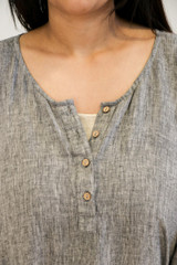 Cecilia Buttoned Top Chambray Grey