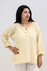 Cecilia Buttoned Top Chambray Yellow